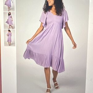 Lavender Smocked Ruffle Dress